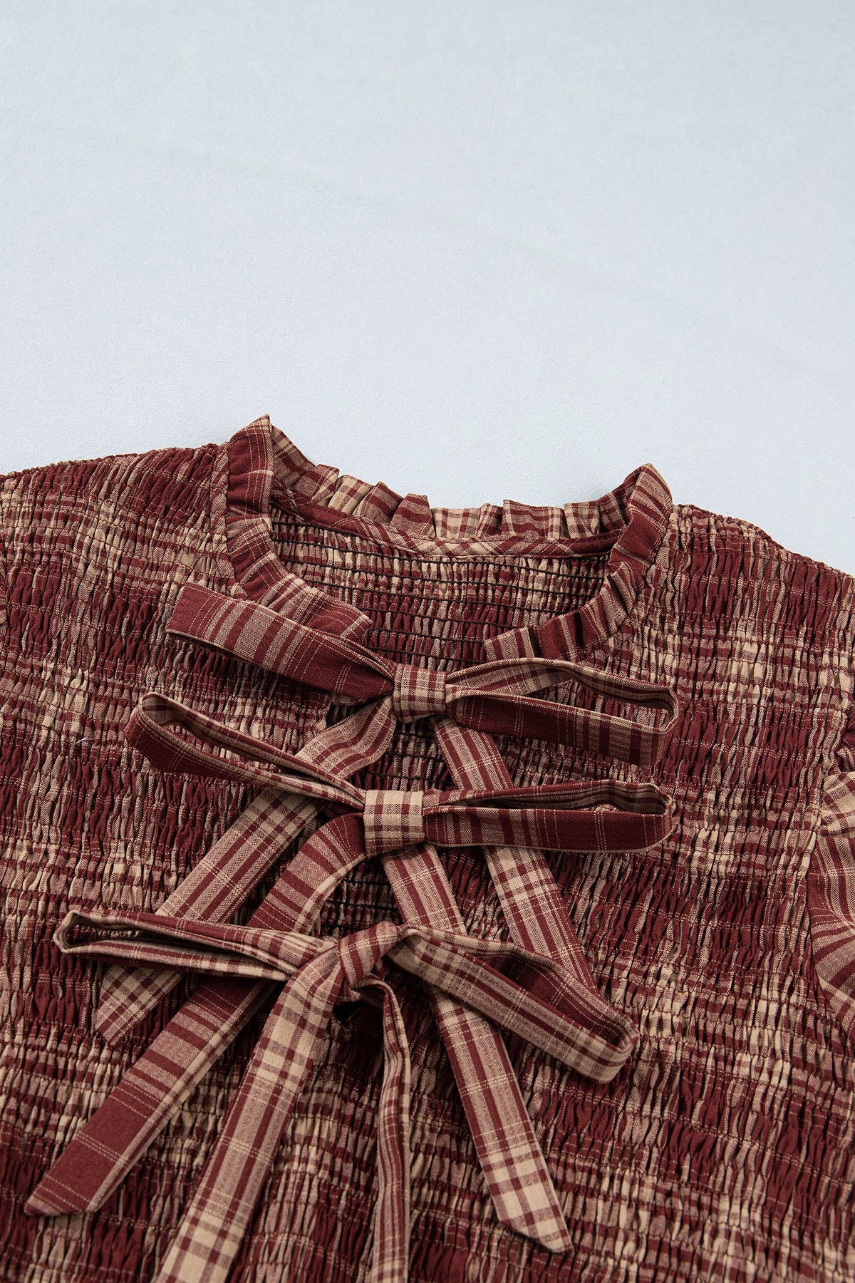 Plaid Knot Front Midi Dress