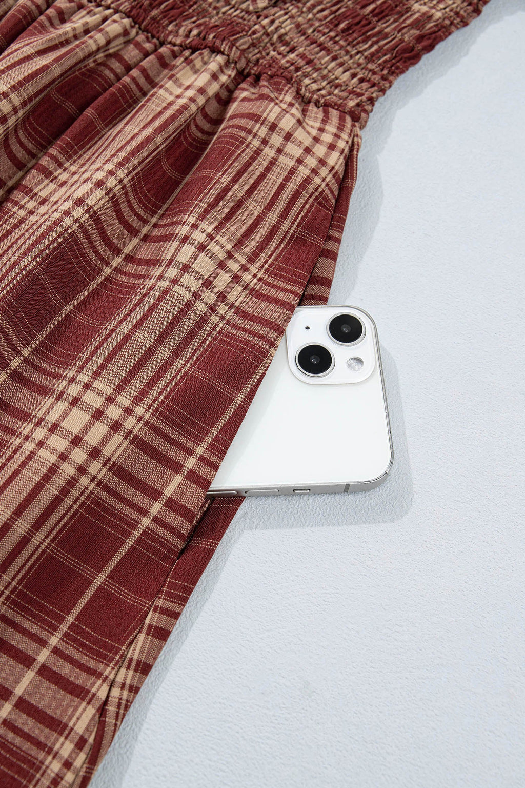 Plaid Knot Front Midi Dress