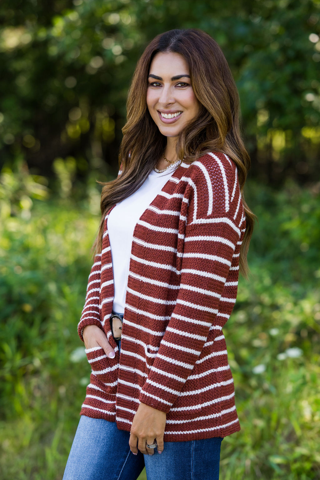 Striped Tunic Cardigan