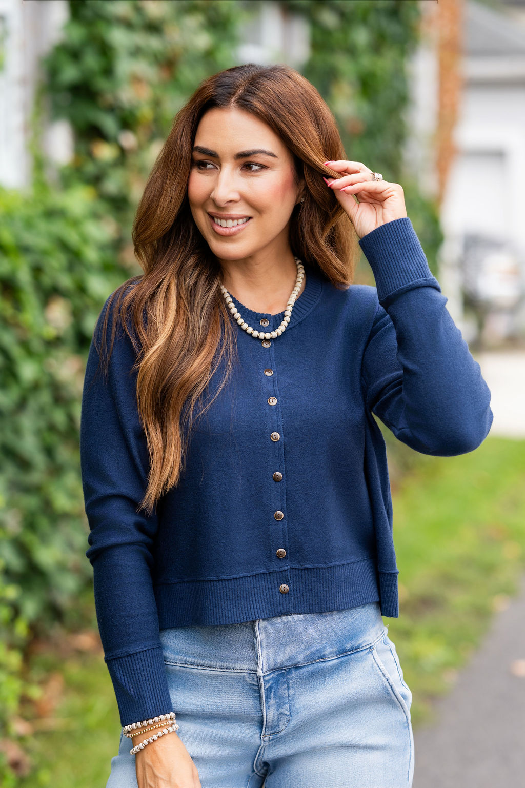 Buttoned Knit Cardigan