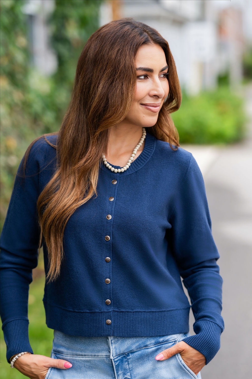 Buttoned Knit Cardigan