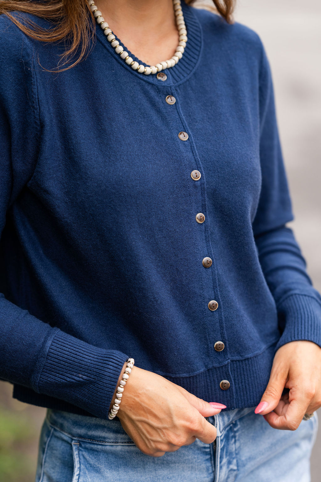 Buttoned Knit Cardigan