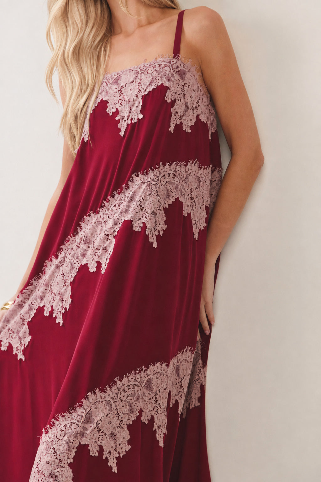 Lace Trim Maxi Dress