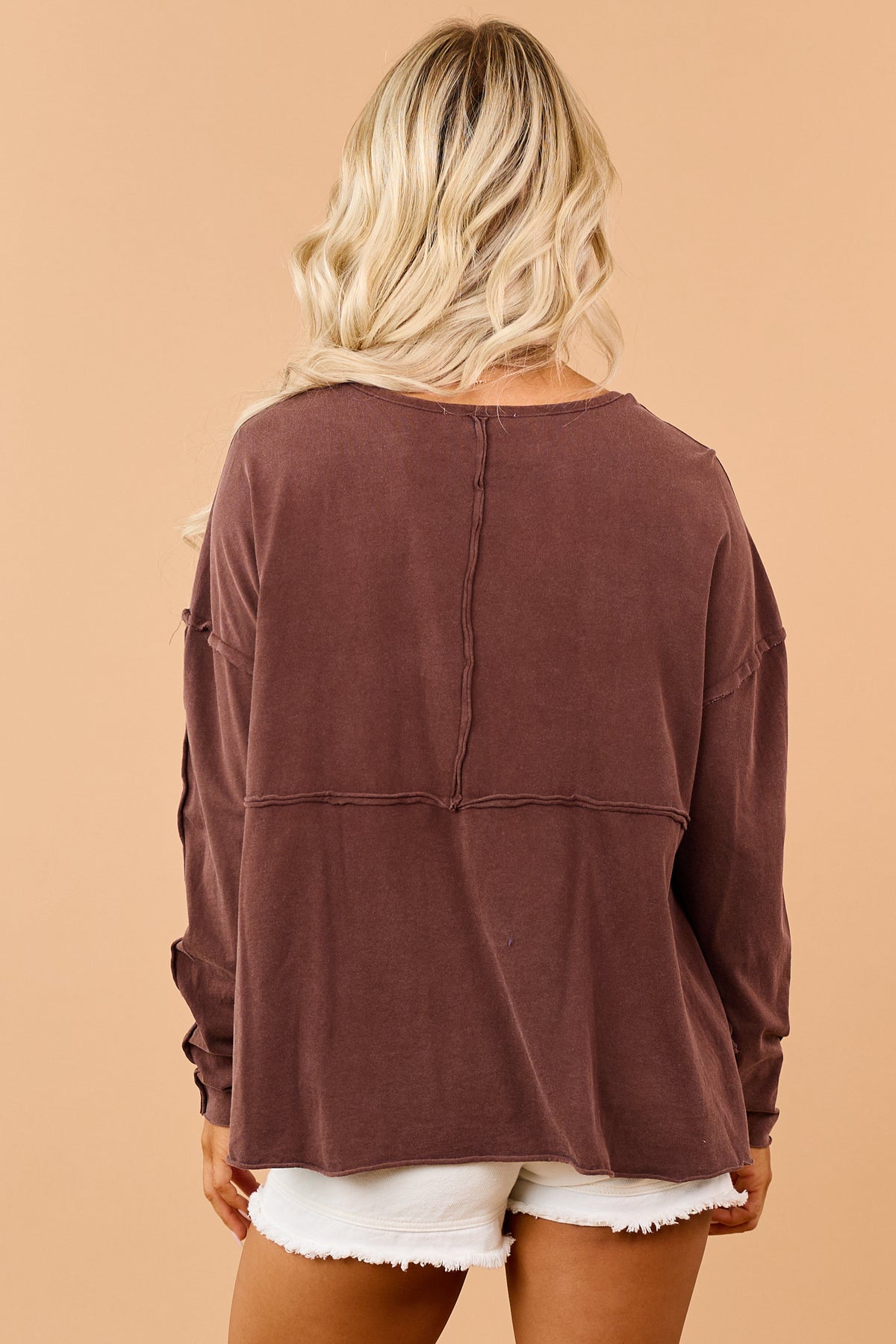 Raw Seam Henley Top