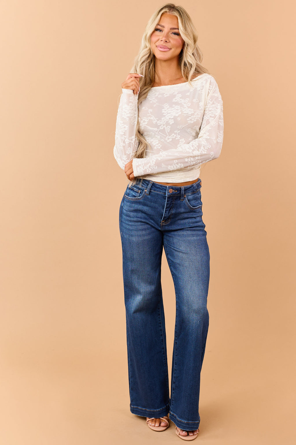 Floral Lace Boatneck Top