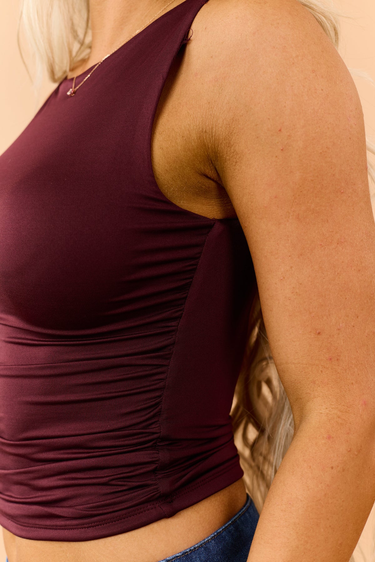 Ruched Boatneck Tank
