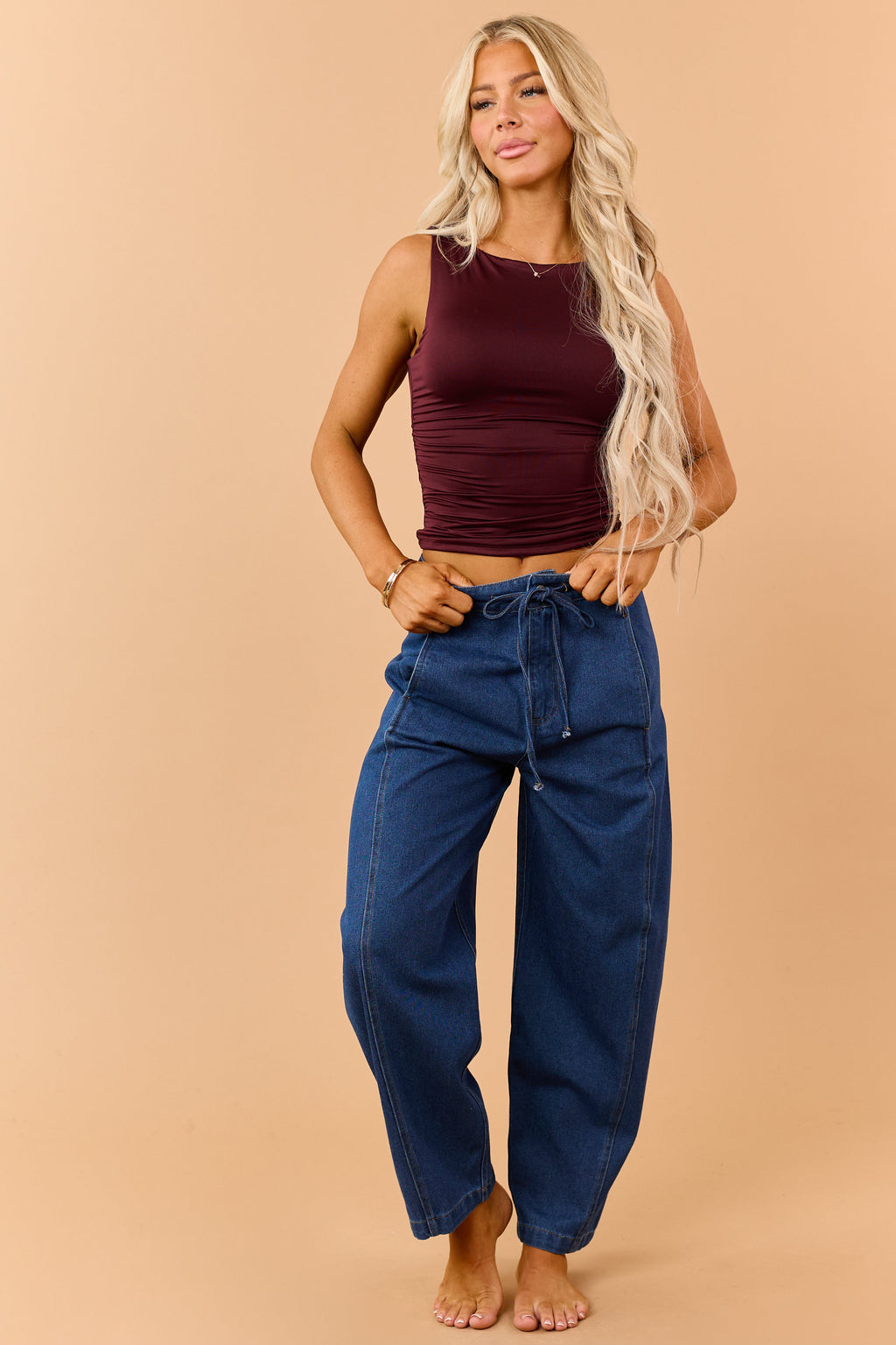 Ruched Boatneck Tank