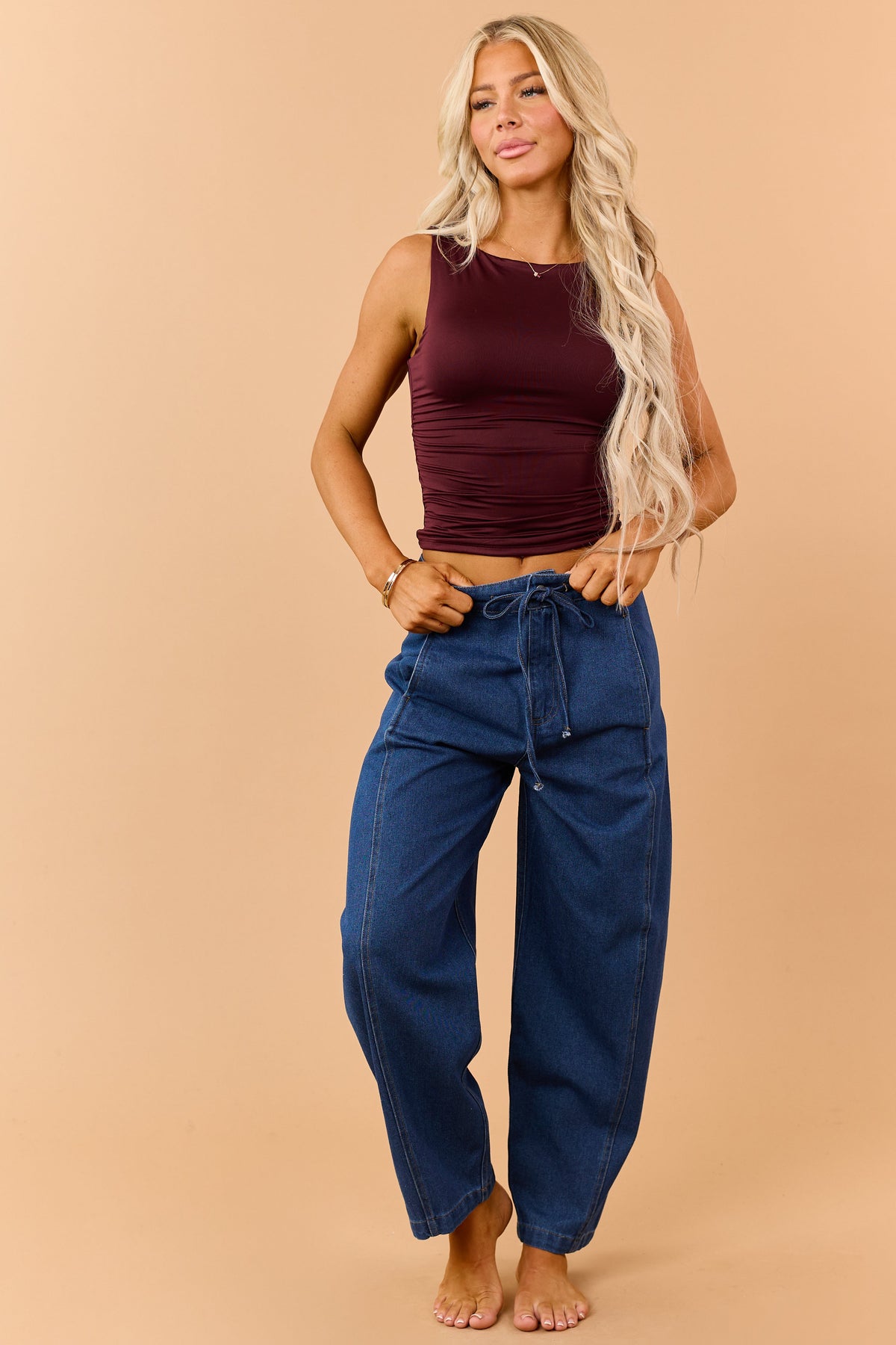 Ruched Boatneck Tank
