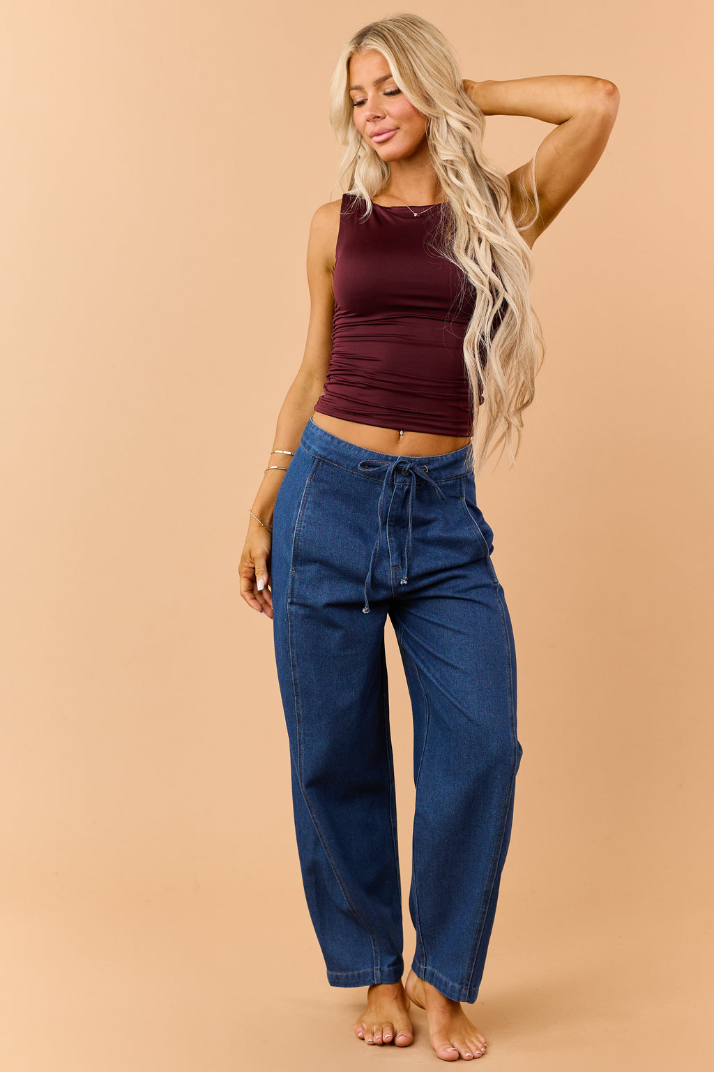 Ruched Boatneck Tank