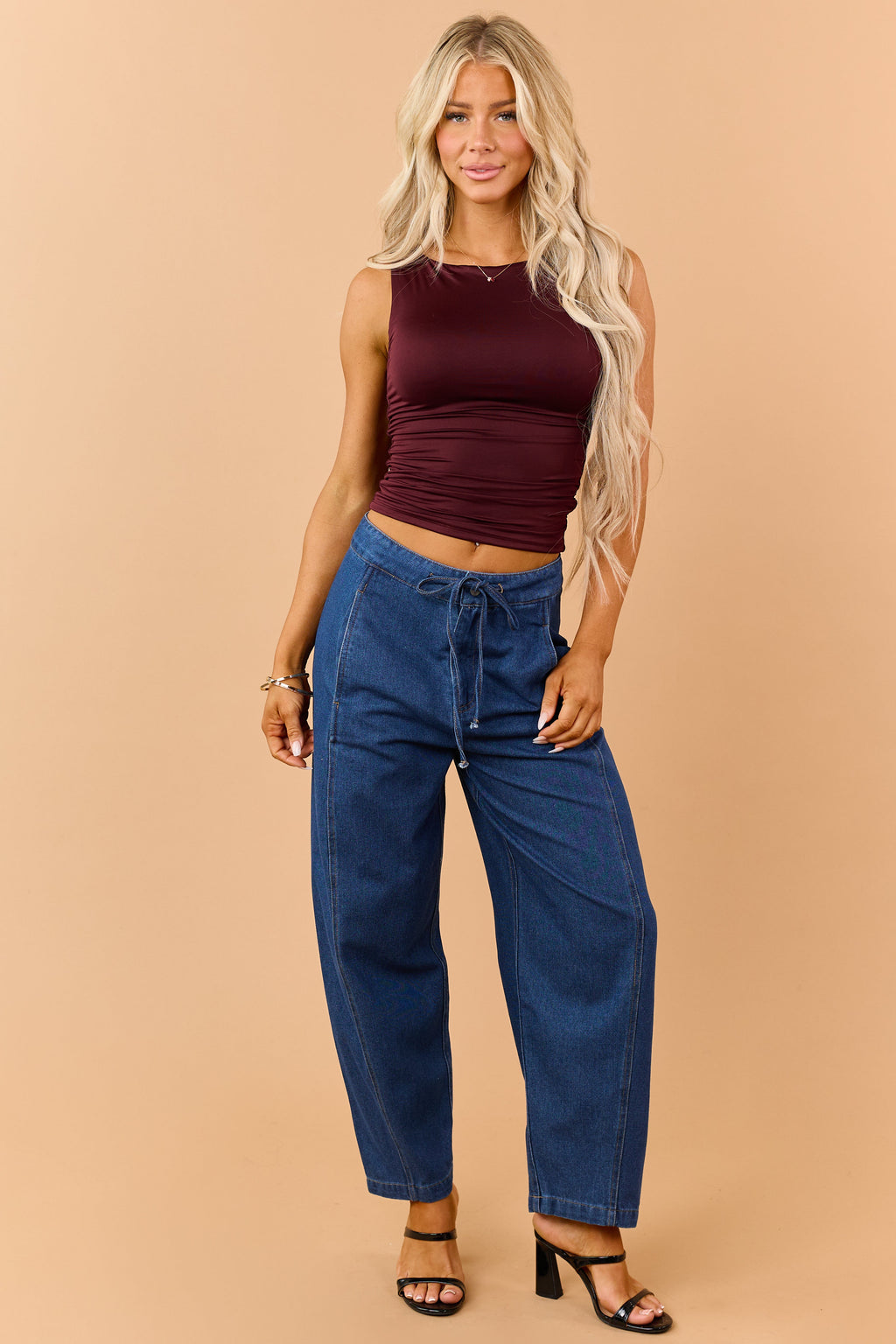 Ruched Boatneck Tank