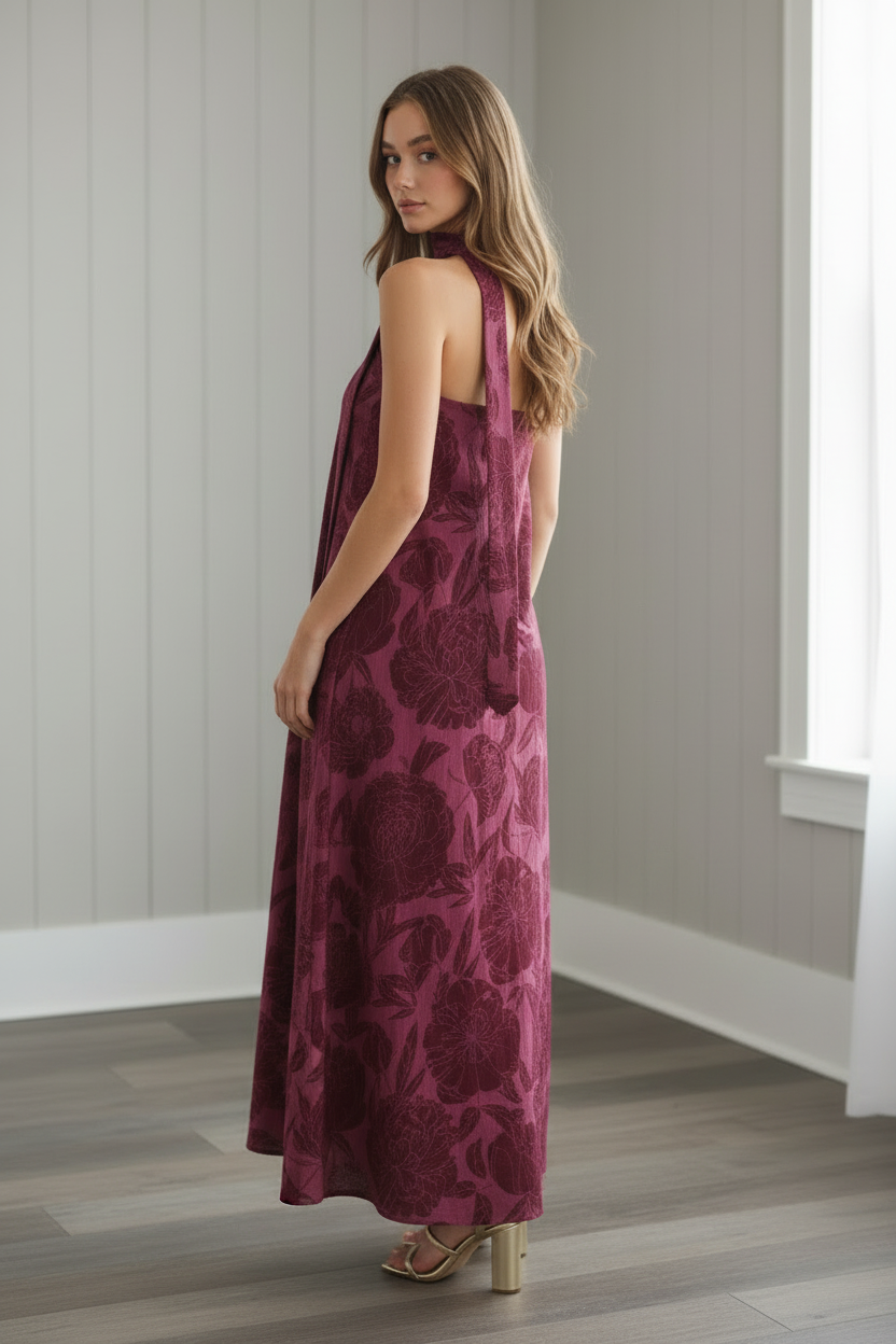 Floral Strapless Maxi Dress