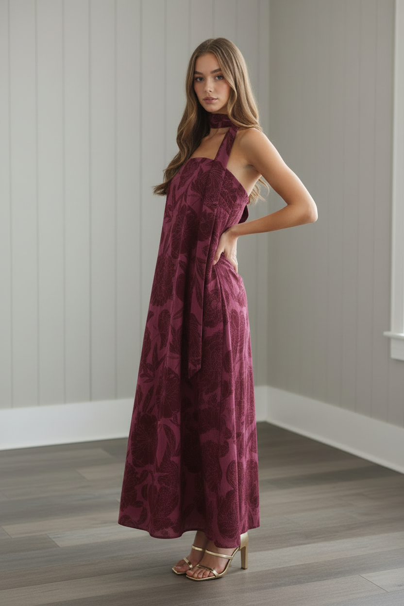 Floral Strapless Maxi Dress
