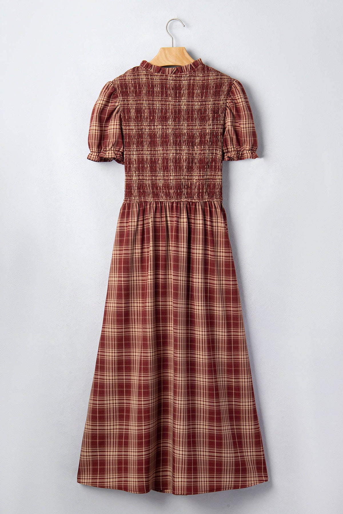 Plaid Knot Front Midi Dress